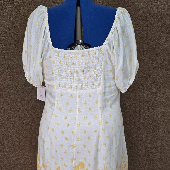 Lauren Conrad Short Puff Sleeve Square neck Mini Dress Ivory Sz XXL NWT - Picture 3 of 5